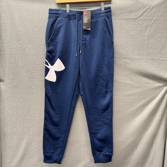 Under armour Sweatpants Mens Large Blue White Rival Fleece COMFY ColdGear NEW - Picture 2 of 10